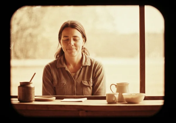 Seseorang dengan kepala menunduk, dibayangi oleh fikiran negatif