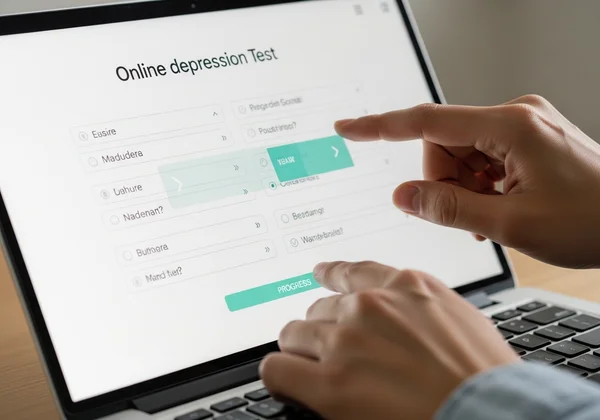 用户正在进行保密在线抑郁症测试