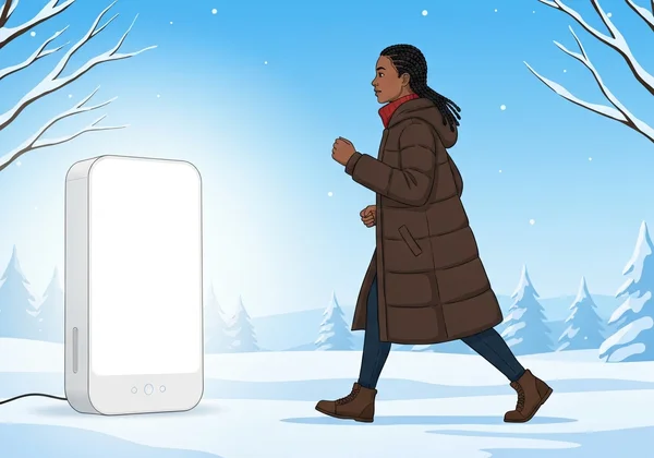 Person enjoying light therapy or a walk outdoors