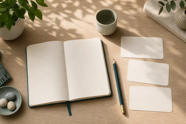 Symptom notes on a desk